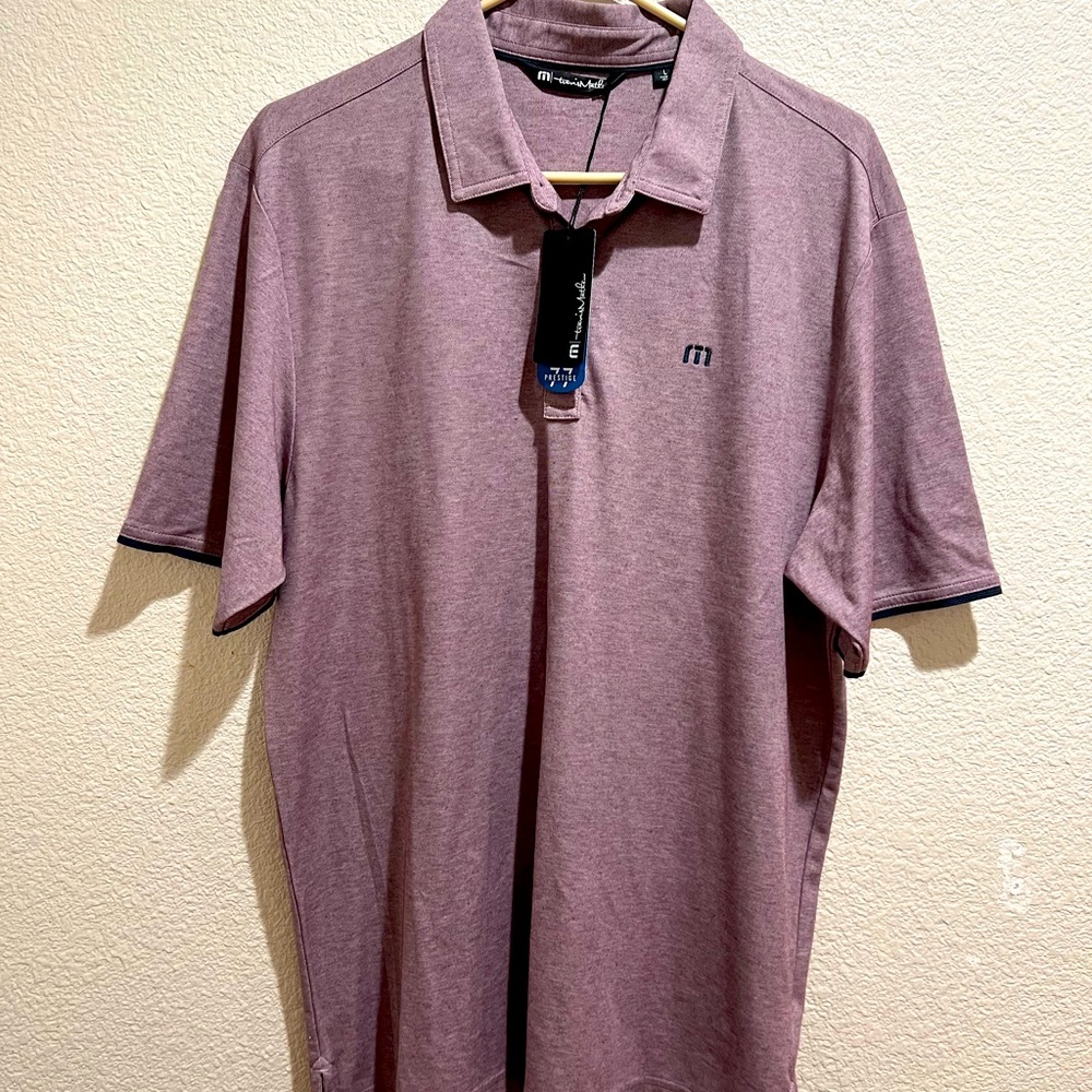 TravisMathew Excursion Knit Color: Heather Winetasting-light purple